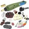 전문 드릴 비트 미니 전원 회전식 도구 전기 + 연삭 액세서리 세트 Dremel 조각 기계 키트 -EU 플러그