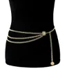 Bridal Jewelry Waist Chains Sunflower Disk Aluminum Belly Body Chain Sexy Model Love Waists decoration accessories
