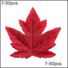 Decorative Festive Supplies Home Gardendecorative Flowers & Wreaths 50Pcs Artificial Lifelike Autumn Simulation Fall Leaves Wedding Hallowee