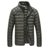 Höst Casual Jacket Men Ultra Light Winter Warm Parkas Coat Vattentät Lätta Vit Duck Downs Outwear 5XL 6XL 211217