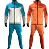 Teech Fleece Mens Tracksuits 패션 소년 2022 러닝 야외 두 조각 세트 겨울 따뜻한 재킷 트랙 팬츠 도매