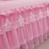 Princess 1pc koronkowe spódnica łóżka 2PCS poduszki poduszki łóżka łóżka arkusz różowa okładka Zestaw Połączone falbany Bedskirt Pillow Shams Beddin2300977