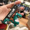 Söt 3d dinosaur keychain strap q tecknad djur drake silikon väska telefon hängsmycke kvinnor män pojke flicka nyckelkedja presentillbehör g1019