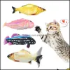 Cat Pet Supplies Home Gardencat Leksaker Floppy Fish Toy, 12 "Lång realistisk plysch Flytta Electric Waging Tail Fish, Roliga Interaktiva husdjur C