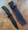 Outdoor Survival Straight Hunting Knife A8 Stone Wash Drop Point Blade G10 Handle Fixed Blades Knives With Leather Sheath