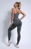 Tenue de Yoga femmes pantalons de sport taille haute Push Up sourire forme hanche Legging course Fitness Gym pantalon serré Stretch