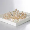 Frauen Braut Hochzeit Schmuck Tiaras Krone Gold Farbe Voller Kristall Strass Zubehör Stirnband Tiaras Kronen Tiara de noiva X0726