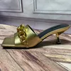 슬리퍼 패션 발 뒤꿈치 여성 슬리퍼 샌디 스풀 힐 힐 단단한 신발 다이킨 체인 진짜 가죽 바닥 야외 잔디밭 여자 신발