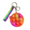 Кошелек монеты пионеровская сумка с толчкой Toys Key Chain Girls Compes Mini Children Poppers Bubble Buzzer Case Calse Toys Dest