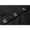 Jesień Kobiety Czarna Gothic Koszula Z Długim Rękawem Wyłącz Kołnierz Luźne Harajuku Vintage Streetwear Goths Bluzka Topy Dorywczo 210430