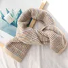 New Style Striped Plaid Knitted Scarf Double Sided Short Scarf Winter Warm Stripe Knitted Scarf For Students