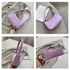 Soft PU Leather Women Purple Underarm Bag Retro Solid Color Ladi Baguette Handbags Fashion Dign Girls Small Shoulder BagsMNN8