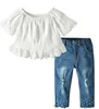 Bebek Kız Giyim Setleri Yeni Bahar Ve Sonbahar Çocuk Takım Elbise Leopar Baskı Ile Sevimli T-shirt Sıcak Pantolon