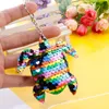 Creativity Bling Sequin Keychain Pendant Crafts Colorful Shiny Tortoise Car Key Chain Ring Ladies Bag Pendants Jewelry Accessories7130287