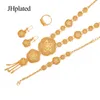 African Dubai 24K Gold Plated Filled Bridal Jewelry Sets Wedding Gifts Jewellery Necklace Earrings Ring Bracelet Set For Women &