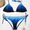 Charmleak Bikini Set Halter Swimwear Swimsuit Side Bandaż Garnitur Kąpielowy Push Up Beachwear Sexy 210621