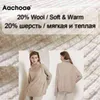 Aachoae Autumn Winter Women Knitted Turtleneck Wool Sweaters Casual Basic Pullover Jumper Batwing Long Sleeve Loose Tops 211103