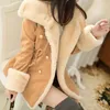 Autumn And Winter Jackets For Women Casual Solid Slim Thick Double Breasted College Wind Female Cotton Coats Plus Size 2XL