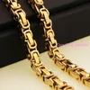 7Quot40quot 8mm Fashion Jewelry Trendy Byzantine Chain Men039S 316L Rostfritt stål Halsband Mens Guldkedjor Halsband1830711