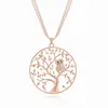Jewelry Direct Sale Diamond Inlaid Animal Owl Necklace Creative Hollow Life Tree Sweater Chain