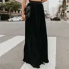 Pileli Şifon Yüksek Bel Kadın Maxi Etekler Kat Uzunluk Katı Uzun Etek Bayanlar 2021 Gevşek Yeşil Siyah Pembe Altları Kadın 210324