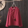 Etnische kleding Liziqi Traditionele T-shirt Casual Volledige Mouw Chinese Blouse Dames Tops Broek Katoen Linnen Anyt Tang Suit Hanfu