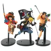 Anime Figure One Piece Running Sabo Ace Backpack Monkey D Luffy Action Figures PVC Collection Model Toys Gifts Luffi Figurine X0526