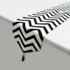 Black White Striped Table Runner Tea TV Cabinet cloth Home Decor Cover Cloth with Tassel Party Bed 210628