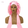 Vrouwen Satijnen Solid Slaap Hat Nacht Slaap Cap Haarverzorging Bonnet Nightcap Unisex Cap Nuit Douche Turban RRB13129