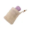 Tvål exfolierande påsar Natural Sisal Soap Saver Bag Pouch med dragstring för skummande torkning av tvålar Exfoliering Massage Dusch B2154252