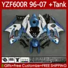 Wróżki + Tank dla Yamaha YZF600R Thundercat YZF 600R 600 R 96 97 98 99 00 01 02 07 Body 86NO.99 YZF-600R 1996 2003 2004 2004 2005 2006 2007 YZF600-R 96-07 Body white Blue