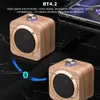 Q1B Mini Portable Speakers Wooden Bluetooth Speaker Wireless Handsfree Support TWS Audio Player for MP3 Tablet PC