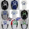 34 Fernando Valenzuela Jersey Mexico Baseball Jerseys 1981 White Grey Blue Black Ed