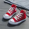 Barn casual skor unisex 2020 klassiska hög toppflickor duk skor student snörning sneakers för barn pojkar nya småbarnskor x0719