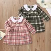 2021 moda ragazza vestito primavera autunno assegno stampato manica lunga abiti da bambino abbigliamento per bambini fabbrica produzione prezzo di produzione concessioni