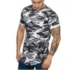 Casual Short Sleeve T- shirts Digital gradient print Design Camo Pattern Slim Elastic Fabric T-Shirts