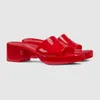 Designer Sandales Femmes Chaussures De Luxe Logo En Caoutchouc Mules Sandale 60mm Bouts Ouverts Plate-Forme Talon Avec Boîte En Plein Air Partie