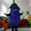 Halloween cute eggplant Mascot Costume High Quality Cartoon vegetable Plush Anime theme character Adult Size Christmas Carnival Birthday Party Fancy Outfit
