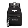 Mochila luminosa con estampado de superhéroe de Dc, bolso de cinta para niña de estilo universitario con Batman circundante, 2768