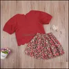 Conjuntos de ropa Bebé Niños Bebé, Maternidad Niñas pequeñas Camiseta Tops Falda floral Vestido Trajes de verano Ropa 2 piezas Conjunto Llegada Suave Lindo Hola