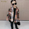Mode Baby Mädchen Kariertes Hemd Jacke Baumwolle Warme Kind Dicke Lose Outfit Übergroße Winter Frühling Herbst Kleidung 314Y 2108024534973