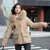 Kadın Aşağı Parkas Yiciya Parka Pamuk Yastıklı 2021 Kış Giysileri Peluş Ceket Kısa Y2K Varsity Met Ceket