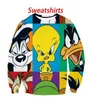 2022 Novos desenhos animados Looney Tunes Impresso Moda 3D Homens / Mulheres Cool Padrão Suéter / T-shirt / Hoodies / Colete / Calças / Calções