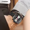 Sinobi män kreativa design klockor man sport kronograf kvarts klocka rostfritt stål vattentät lysande klocka reloj hombre q0524