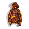 Automne Hiver Hommes Femmes Mode Camo Mince Hoodies Veste Amant Oranger Hip Hop Casual Pull À Capuche