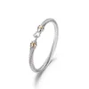 Bracelet Dy Hook Women Fashion Atmosphere Platinum Plated Twocolor ed Wire Hemp Selling Accessories1369965