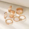 New Gold Butterfly Rings Punk Lover Couple Hollow Rings Set Friendship Engagement Wedding Rings for Women Vintage Ring Jewelry