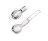 Fällbar vikning av rostfritt stål Spoon spork gaffel utomhus camping vandring resenär kök porslin s sn6194