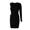 Casual Dresses Dressbird Women Spring Long Sleeve Bandage Bodycon Dress Vestidos Sexig One Shoulder Hollow Out Black Party Club