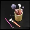 Hushållsorganisation GardenLeather for Home Office Stationery Desktop Organizer Glitter Pen Hållare Makeup Brush Storage Boxes Bins Dro